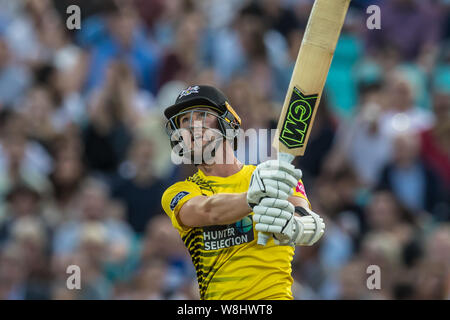 London, Großbritannien. 9. August 2019. Ian Cockbain schlagen für Gloucestershire gegen Surrey in der Vitalität T20 Blast Match am Kia Oval. David Rowe/Alamy leben Nachrichten Stockfoto