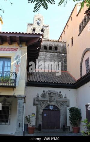 Poble Espayol - das Spanische Dorf in Barcelona. Barcelona Spanien ein Freilichtmuseum mit Gebäuden und alle die Vielfalt Spaniens - in der Mitte von Barcelona. Stockfoto