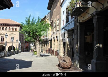 Poble Espayol - das Spanische Dorf in Barcelona. Barcelona Spanien ein Freilichtmuseum mit Gebäuden und alle die Vielfalt Spaniens - in der Mitte von Barcelona. Stockfoto