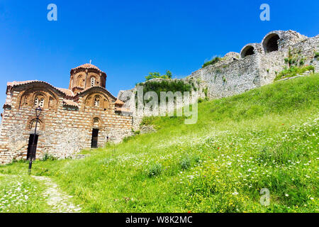 Byzantinische Kirche der Heiligen Dreifaltigkeit in Berat, Albanien Stockfoto