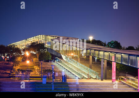 Nacht qianjiang neue Stadt in Hangzhou City, East China Zhejiang provinz, 3. Oktober 2015. Stockfoto