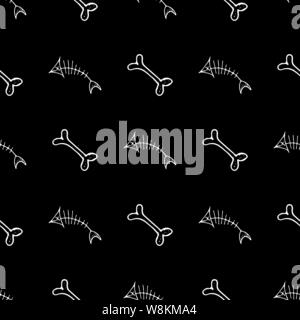 Hand Knochen nahtlose Muster für textile Design gezeichnet. Knochen nahtlose Übergabe Doodle, tolles Design für irgendwelche Zwecke. Vector Illustration. Vektor Textil fa Stock Vektor