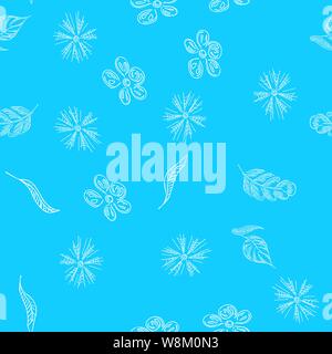 Nahtlose Blätter im Herbst im Vintage Style. Nahtlose Blätter im Herbst in einem handgezeichneten Stil. Einfachen vektor Illustration. Handskizze v gezeichnet Stock Vektor