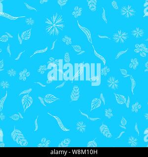 Nahtlose Blätter im Herbst im Vintage Style. Nahtlose Blätter im Herbst in einem handgezeichneten Stil. Einfachen vektor Illustration. Handskizze v gezeichnet Stock Vektor