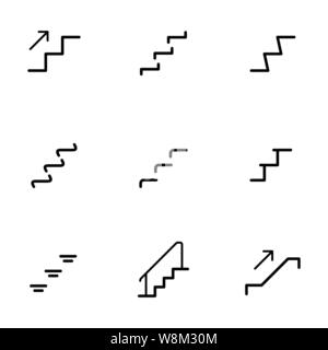 Treppe Symbol mit Silhouette symbol Leiter auf weißem Hintergrund Vector Illustration Stock Vektor