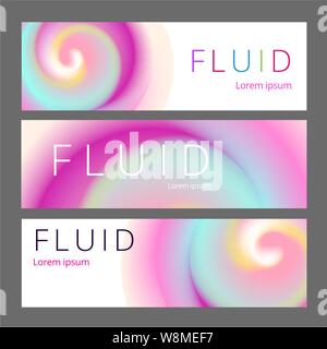 Moderne abstrakte horisontal Banner gesetzt. Cool gradient Formen Komposition. Futuristisches Design. Stock Vektor