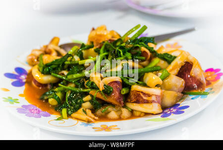 Fried mix Meeresfrüchte mit Austernsauce Stockfoto