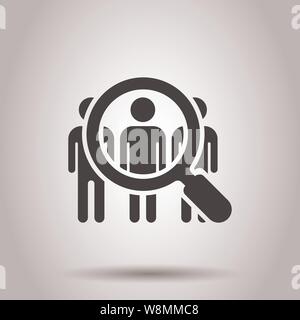 Suche Stellenausschreibung Symbol in transparenten Stil. Lupe Karriere Vector Illustration auf isolierte Hintergrund. Finden Arbeitgeber Geschäftskonzept. Stock Vektor