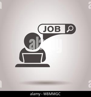 Suche Stellenausschreibung Symbol in transparenten Stil. Laptop Karriere Vector Illustration auf isolierte Hintergrund. Finden Vakanz Geschäftskonzept. Stock Vektor