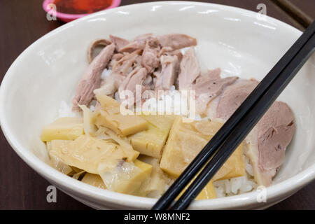 Im chinesischen Stil gekochte Gans mit Reis, taiwanesische Dish Stockfoto