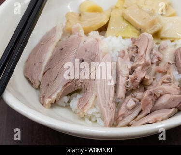 Im chinesischen Stil gekochte Gans mit Reis, taiwanesische Dish Stockfoto