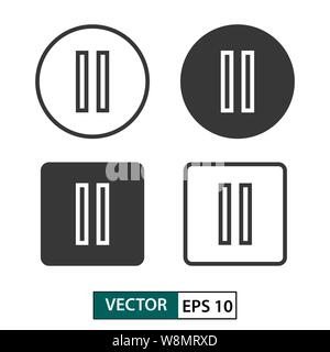 Schaltfläche Pause vektor Icon Set. Auf weissem Hintergrund. Vector Illustration EPS 10. Stock Vektor