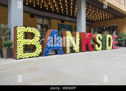 Bankside signage außerhalb Hilton Hotel, tolle Suffolk Street, Bankside, London, SE1, UK Stockfoto