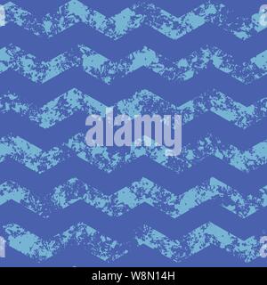Die nahtlose Vektor Muster mit Grunge blau Chevron Stock Vektor