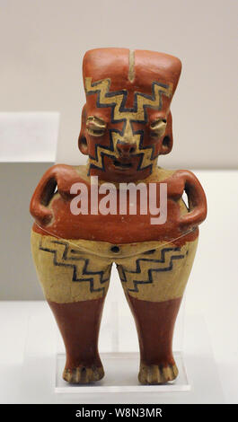 Weibliche Figur. Keramik bemalt. Chupicuaro Stil. Late Preclassic Periode (400 v. Chr.-100 v. Chr.). Western Mexiko. Museum des Amerikas. Madrid, Spanien. Stockfoto