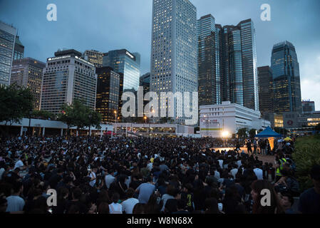 August 2, 2019, Hong Kong, Hong Kong: Eine Masse von Demonstranten während der Demonstration.. die Demonstranten sind in den Straßen kämpfen für Ihre ''5'' der Regierung von Hongkong, mit die wichtigste Forderung, die vollständige Rücknahme der umstrittenen Auslieferung Rechnung. Weitere Forderungen sind eine unabhängige Untersuchung der Polizei und der Rücktritt von Carrie Lam, Hong Kong's Chief Executive. (Bild: © aidan Marzo/SOPA Bilder über ZUMA Draht) Stockfoto