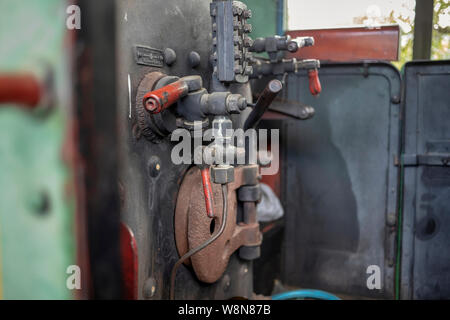 Control Panel von schmalspur Dampflok Stockfoto