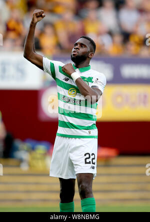 Celtic's Odsonne Edouard feiert seine Seiten viertes Ziel zählen während der LADBROKES Scottish Premier League Spiel im Fir Park Stadium, Motherwell. Stockfoto