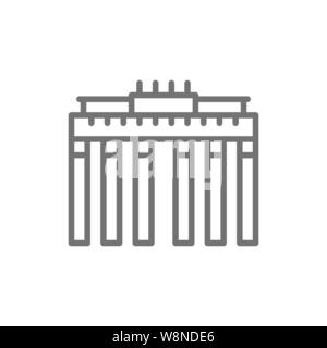 Brandenburger Tor, Wahrzeichen von Berlin, Deutsches Symbol Leitung. Stock Vektor