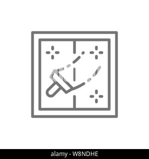 Fensterreinigung Symbol Leitung. Auf weissem Hintergrund Stock Vektor