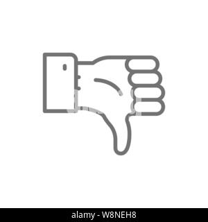 Negatives Feedback, Daumen runter, Symbol Leitung nicht mögen. Stock Vektor
