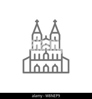 Kölner Dom, dem Wahrzeichen der Deutschen Symbol Leitung. Stock Vektor