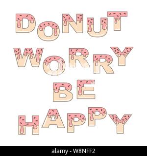 Donut sorgen glücklich Vektor Karte mit Donut verglaste lettters Stock Vektor