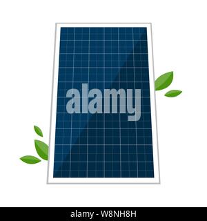 Solarpanel und Abstrakt Grün laves. Vektor Konzeption der Grüne alternative erneuerbare Energie, Strom Technologien Stock Vektor