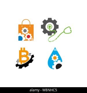 Gang Business Logo Design template Vektor Icon Set Stock Vektor