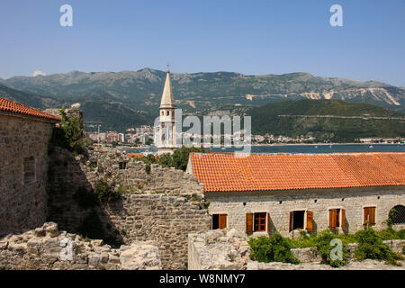 Mittelalterliche Burg der Stadt Budva, die Santa Maria gewidmet ist, besser als Zitadelle, in Budva, Montenegro entfernt bekannt Stockfoto