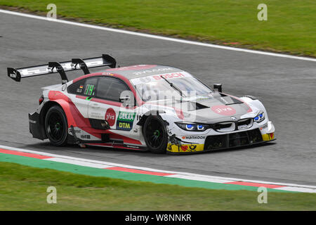 KENT, VEREINIGTES KÖNIGREICH. 10 Aug, 2019. Timo Glock (BMW Team RMR) in DTM-Rennen 1 Während der DTM (Deutsche Tourenwagen)- und W-Serie in Brands Hatch GP-Strecke am Samstag, 10. August 2019 in Kent, England. Credit: Taka G Wu/Alamy leben Nachrichten Stockfoto