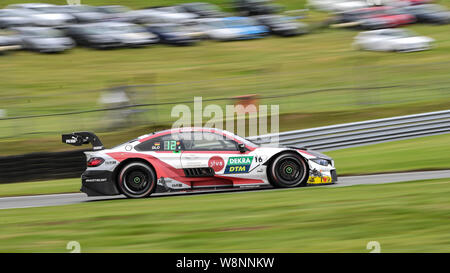 KENT, VEREINIGTES KÖNIGREICH. 10 Aug, 2019. Timo Glock (BMW Team RMR) in DTM-Rennen 1 Während der DTM (Deutsche Tourenwagen)- und W-Serie in Brands Hatch GP-Strecke am Samstag, 10. August 2019 in Kent, England. Credit: Taka G Wu/Alamy leben Nachrichten Stockfoto