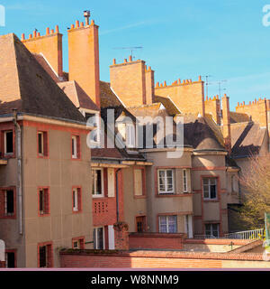 Reihenhäuser in Gien, Frankreich Stockfoto