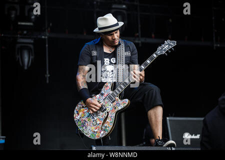 Die Wildecker Herzbuben live auf der Bühne beim BLOODSTOCK Open Air Festival, UK, 10 August, 2019. Stockfoto