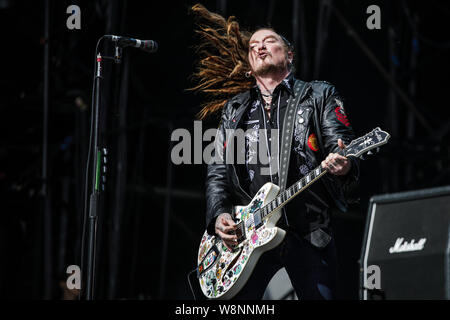 Die Wildecker Herzbuben live auf der Bühne beim BLOODSTOCK Open Air Festival, UK, 10 August, 2019. Stockfoto