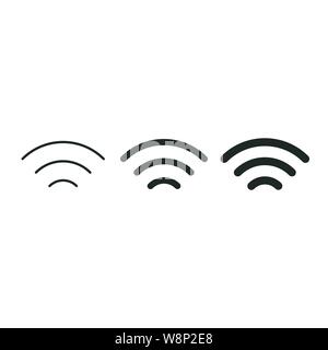 Wlan unterschiedliche Pegel. Wlan-Signalstärkeanzeige das Symbol. Zeichen für Fernzugriff per Internet. Vector Illustration Stock Vektor