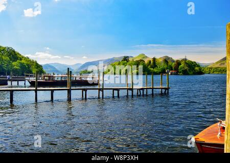 Anlegestelle in Keswick auf Derwentwater Stockfoto