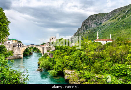 Die alte Brücke in Mostar, Bosnien und Herzegowina Stockfoto