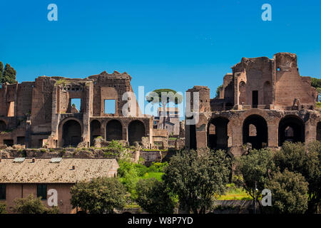 Tempel des Apollo Palatinus auf Palatin Hügel des antiken Rom und Circus Maximus Stockfoto
