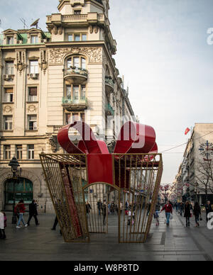 Weihnachtsdekoration in den Straßen der Stadt Stockfoto