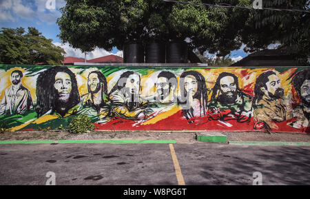 Fühlen sie den Reggae Vibes in Jamaika! Das Land von Bob Marley Stockfoto