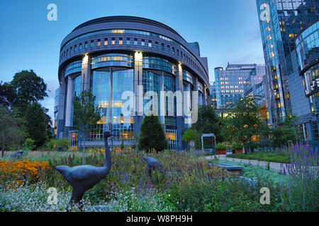 Paul Henri Spaak Gebäude im Plenarsaal des Europäischen Parlaments im Espace Leopold, Brüssel, Belgien Komplex Stockfoto