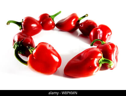 Rote Paprika süss, Foto. Nützliches Produkt, eine Anlage für Lebensmittel. Stockfoto