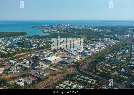 Die Stadt Darwin Hauptstadt des Northern Territory von Australien, Ansicht aus der Luft. Stockfoto