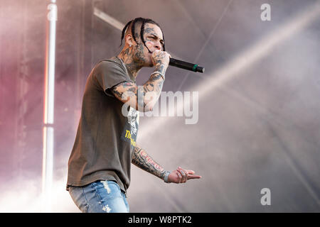 Amerikanische rapper Lil Skies durchführen bei Breakout Festival Tag 1 an der PNE Amphitheater in Vancouver, BC am 15. Juni, 2019 Stockfoto