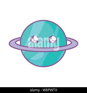 Cute Planet Saturn kawaii Stil Vector Illustration Design Stock Vektor