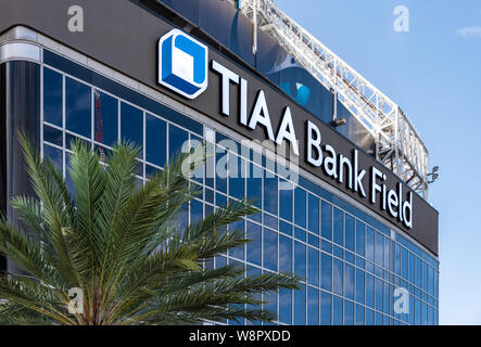 TIAA Bank Feld in Jacksonville, Florida ist die Heimat des NFL Jacksonville Jaguars und ist Gastgeber für das NCAA Gator Bowl und Florida - Georgia Spiel. Stockfoto