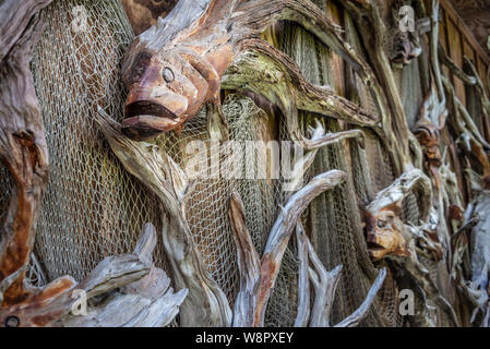 Clark's Fish Camp bietet ein einzigartiges kulinarisches Erlebnis auf Julington Creek in Jacksonville, FL mit dem größten privaten taxidermy Sammlung in den USA. Stockfoto