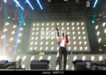 Amerikanische rapper die Junge Schläger bei Breakout Festival Tag 2 an der PNE Amphitheater in Vancouver, BC am 16. Juni, 2019 Stockfoto