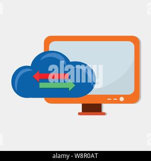 Computer cloud Konzept Vektor symbol Abbildung Stock Vektor